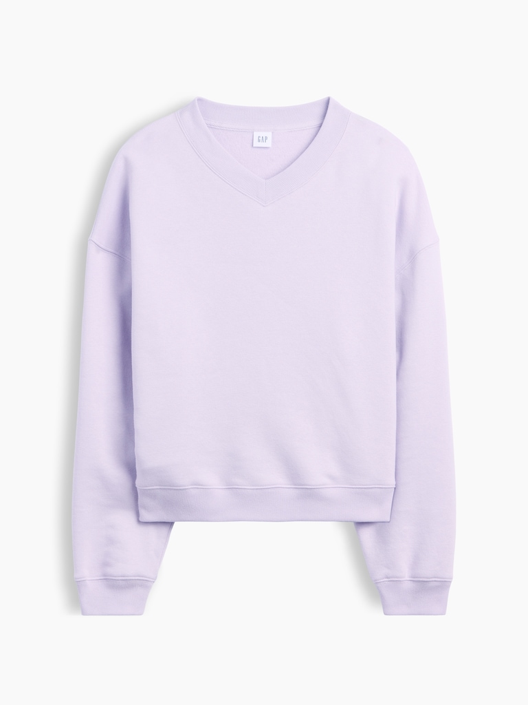 Oversized Wedge V-Neck Sweatshirt