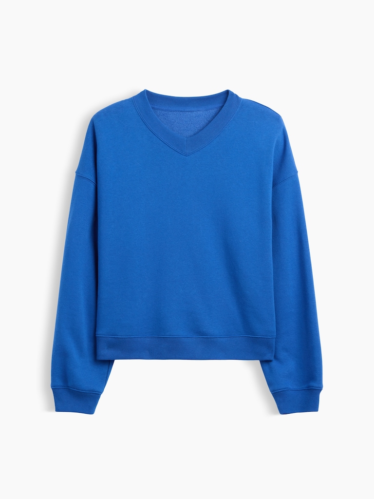 Oversized Wedge V-Neck Sweatshirt