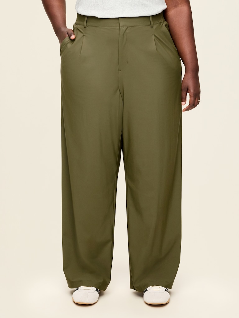 High-Waisted SleekTech Trouser Pants
