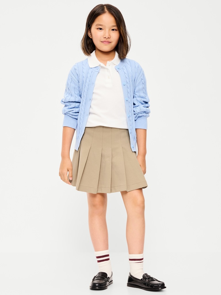 School Uniform Ponte-Knit Pleated Skort for Girls
