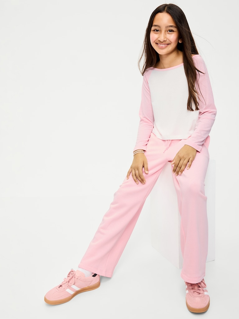 High-Waisted Graphic Wide-Leg Sweatpants for Girls