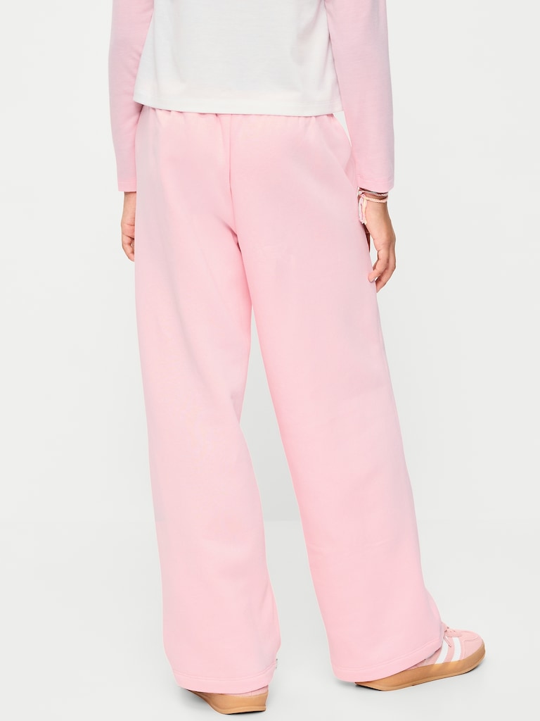 High-Waisted Graphic Wide-Leg Sweatpants for Girls
