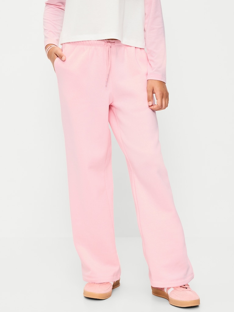 High-Waisted Graphic Wide-Leg Sweatpants for Girls