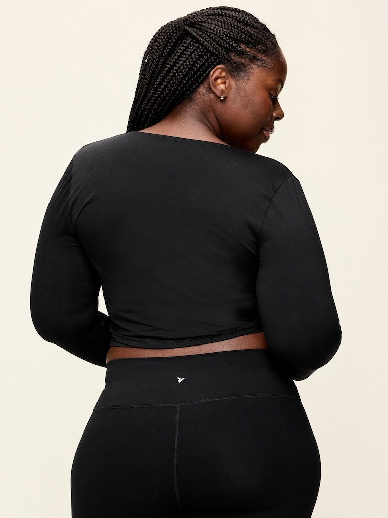 StudioSmooth Long-Sleeve Wrap Top