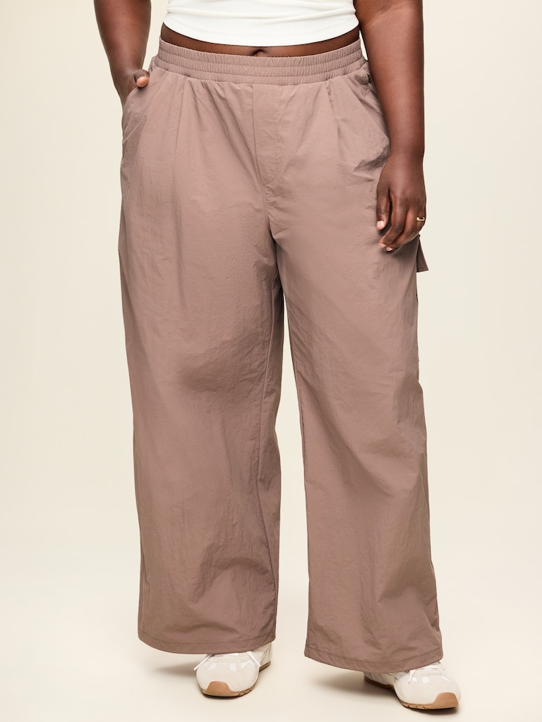Mid-Rise Woven Utility Pants