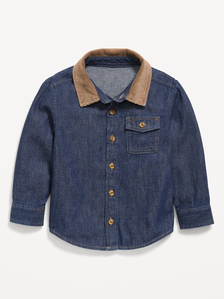 Long-Sleeve Denim Shirt for Toddler Boys