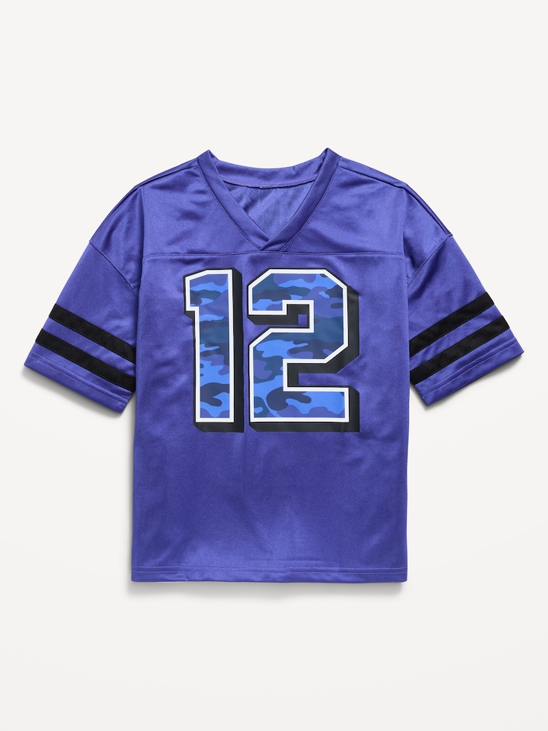 Oversized Football-Style Lifestyle Jersey T-Shirt for Boys