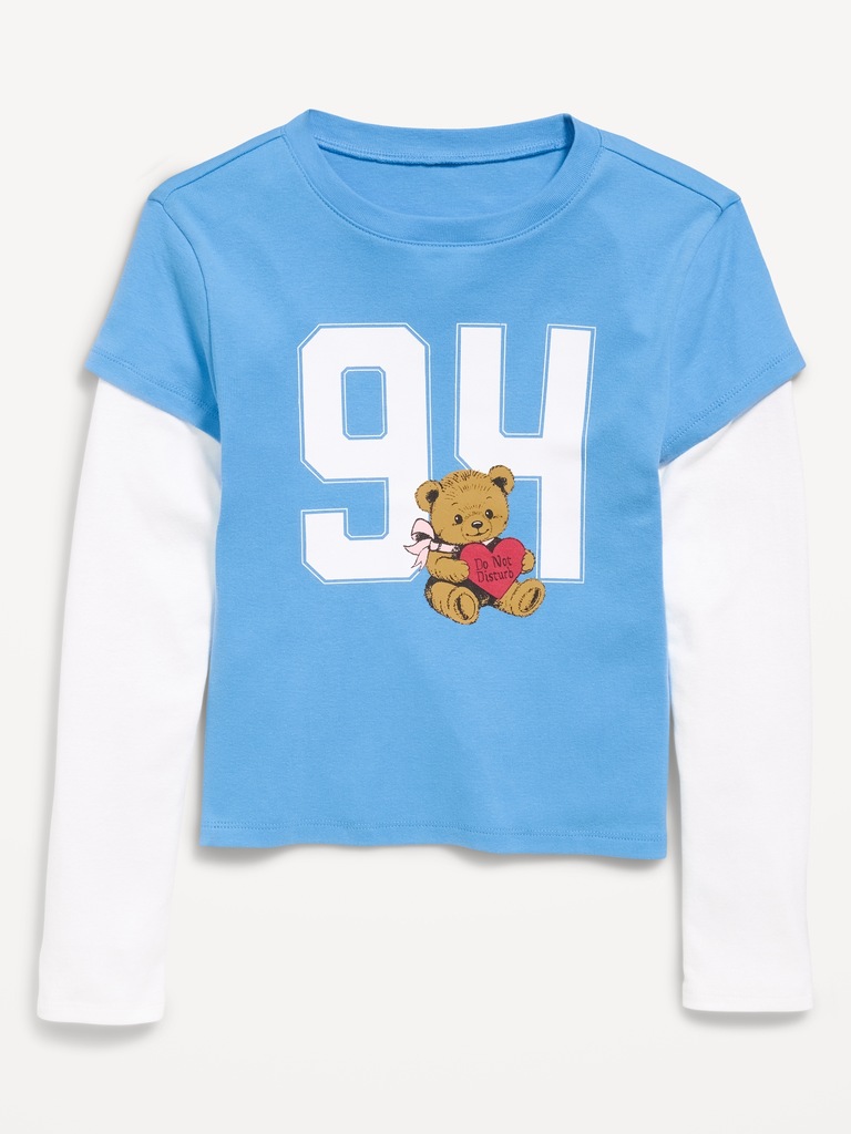 Fitted 2-in-1 Graphic T-Shirt for Girls