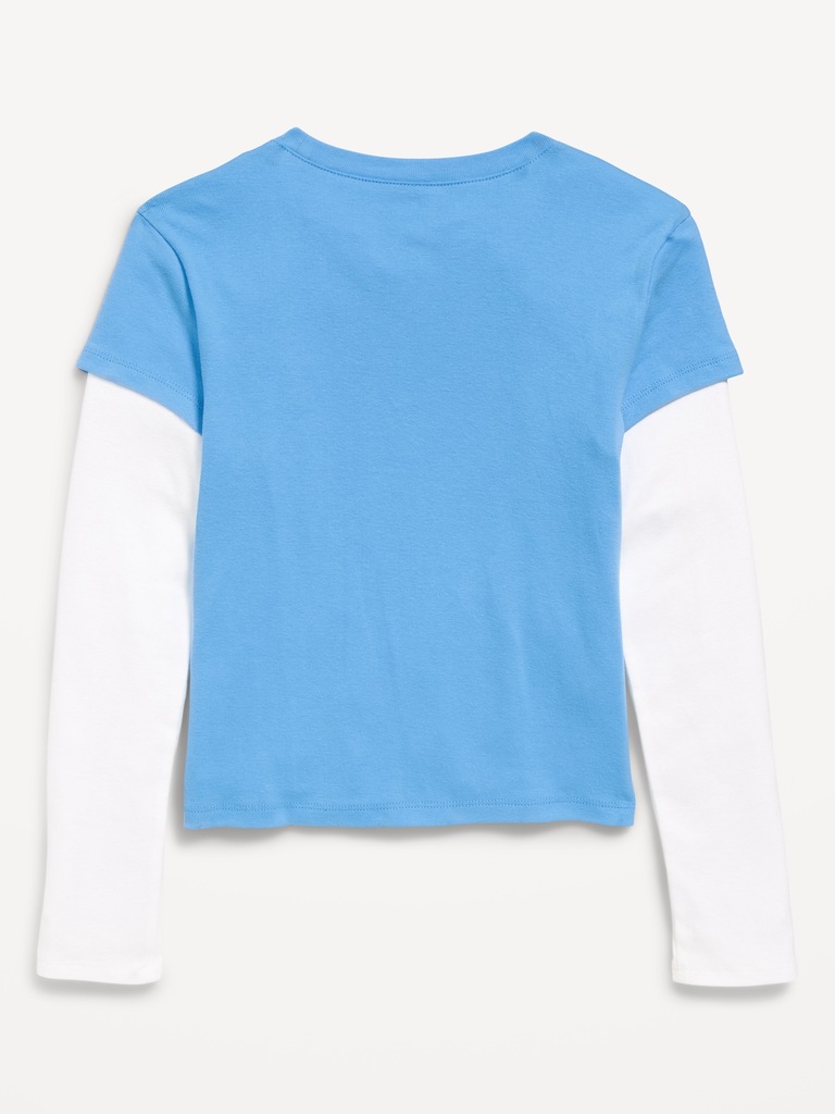 Fitted 2-in-1 Graphic T-Shirt for Girls