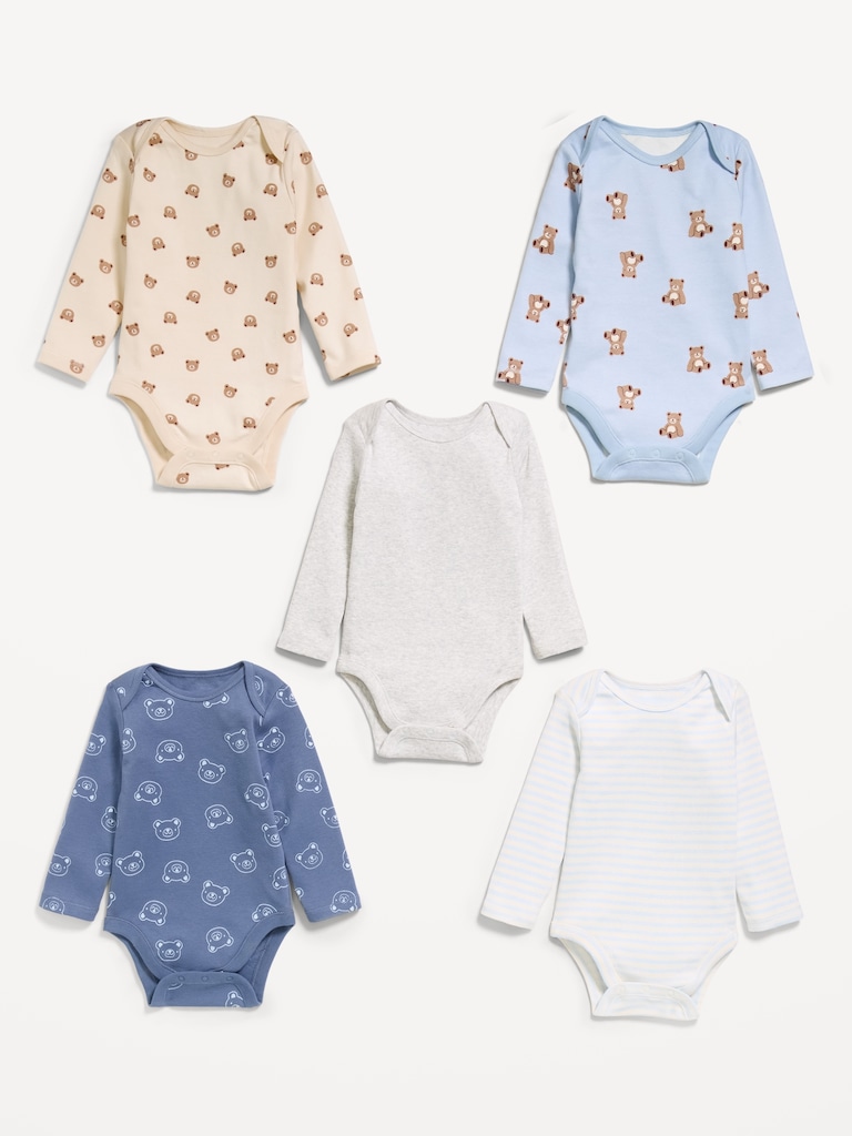 Long-Sleeve Bodysuit 5-Pack for Baby