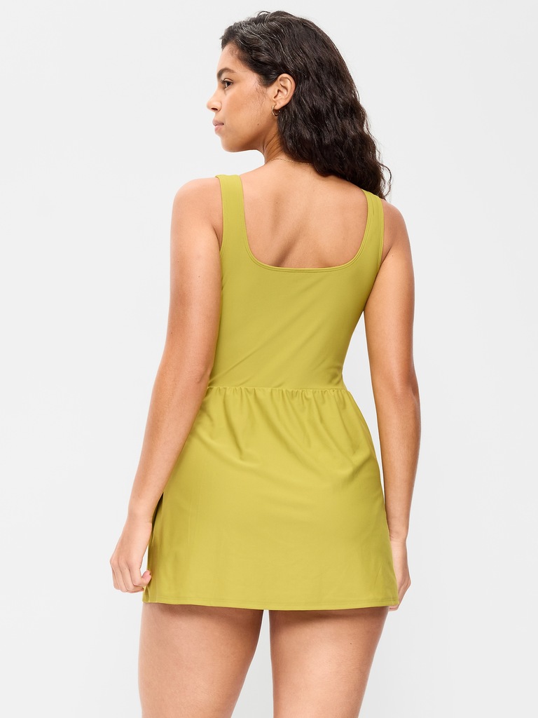 Matte Side-Tie Swim Dress