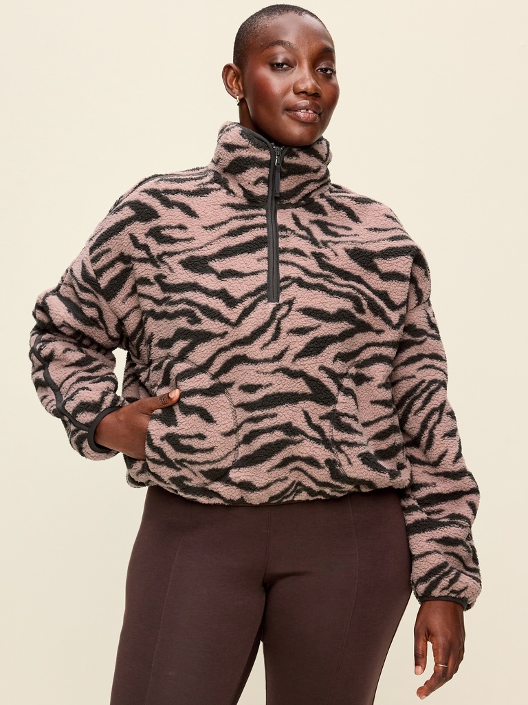 Loose Sherpa Half-Zip Pullover