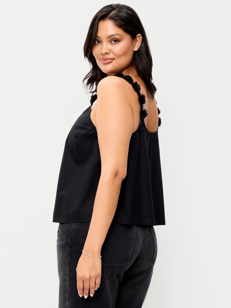Rosette-Strap Tank Top