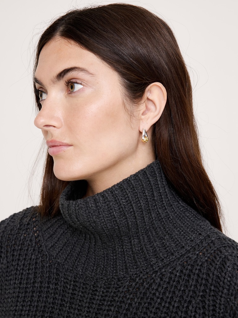 Two-Tone Link Chain Earrings