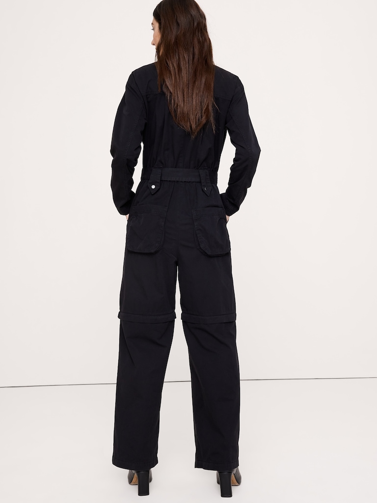Oversized Cotton Twill Utility Jumpsuit