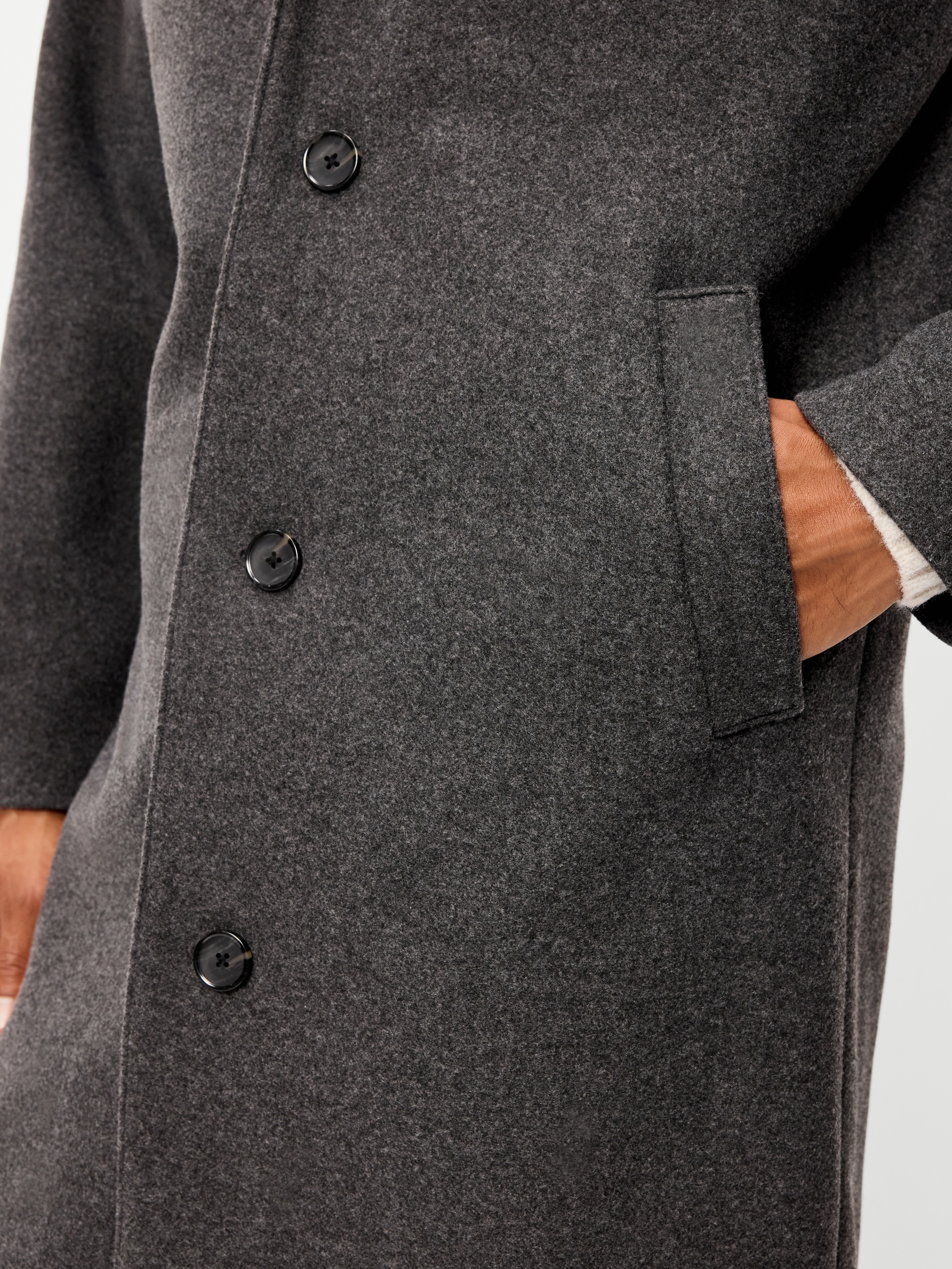 Relaxed Houndstooth Topcoat - Black Jack - 6